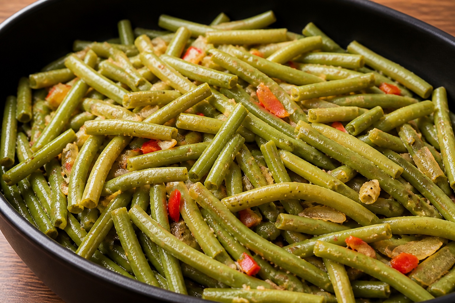 Seasoned green beans catering side
