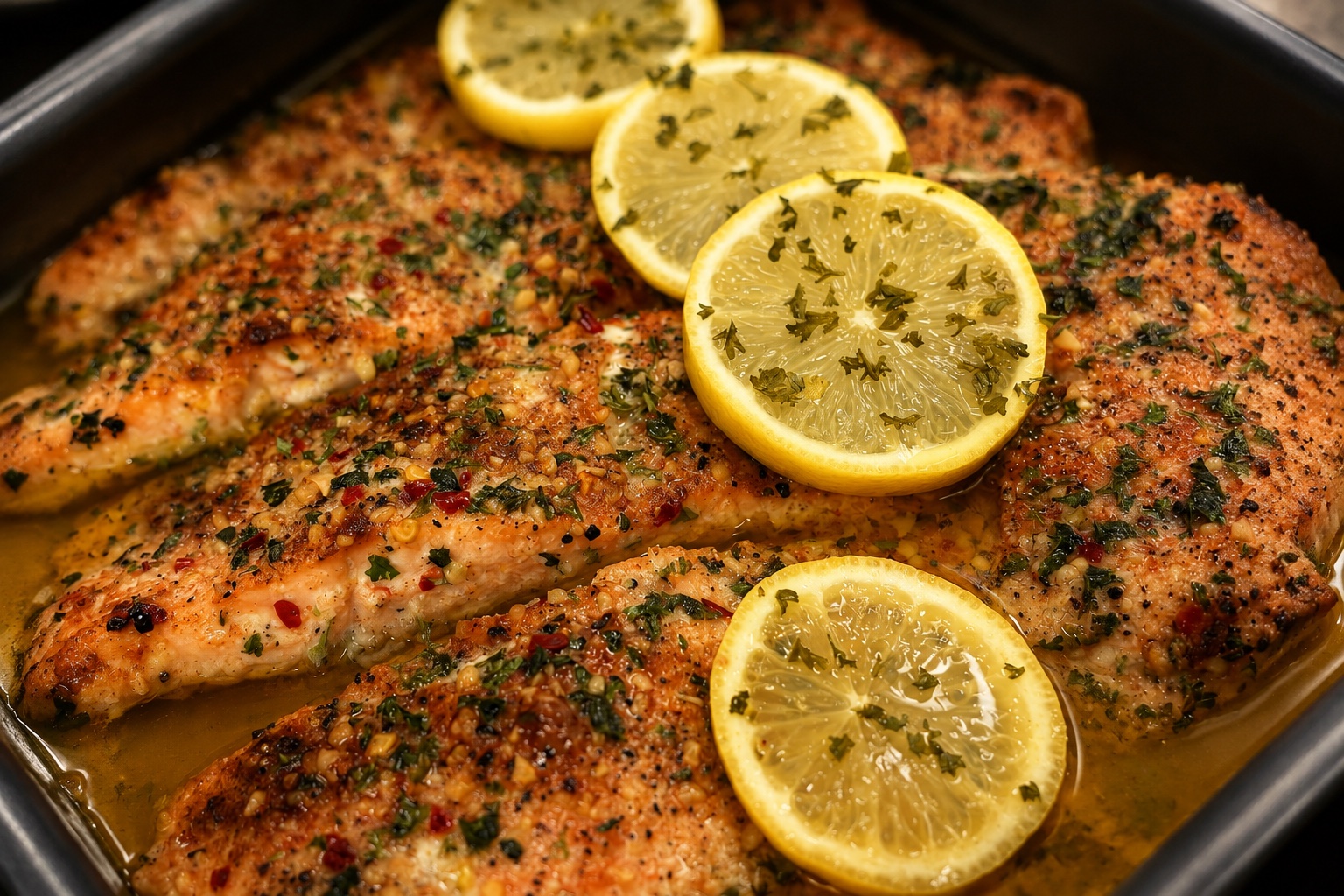 Lemon-herb salmon catering entrée
